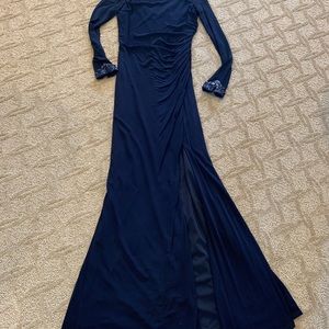 Badgley Mischka formal dress in navy